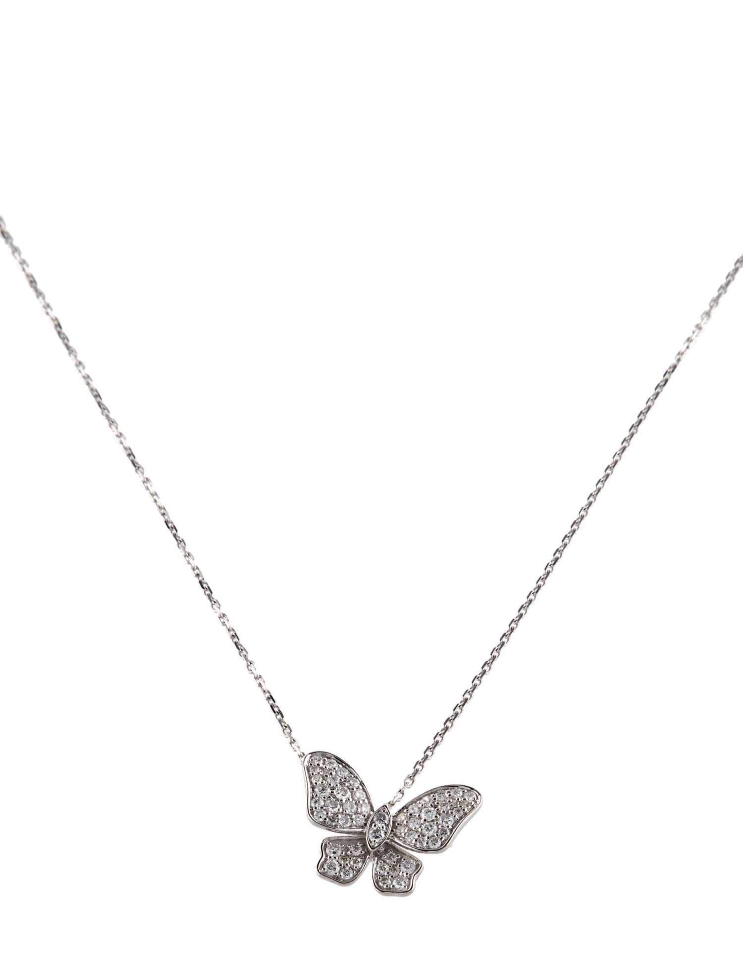 Necklace 18K Diamond Pavé Butterfly Pendant Necklace