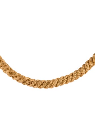 Necklace 18K Diamond & Diamond Slice Rope Chain Collar