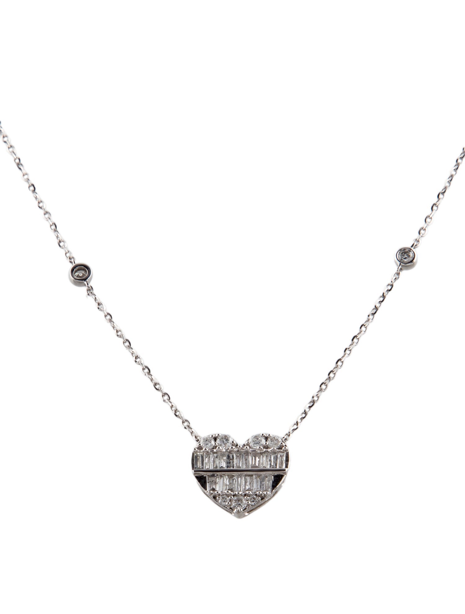 Necklace 14K Diamond Heart Pendant Necklace