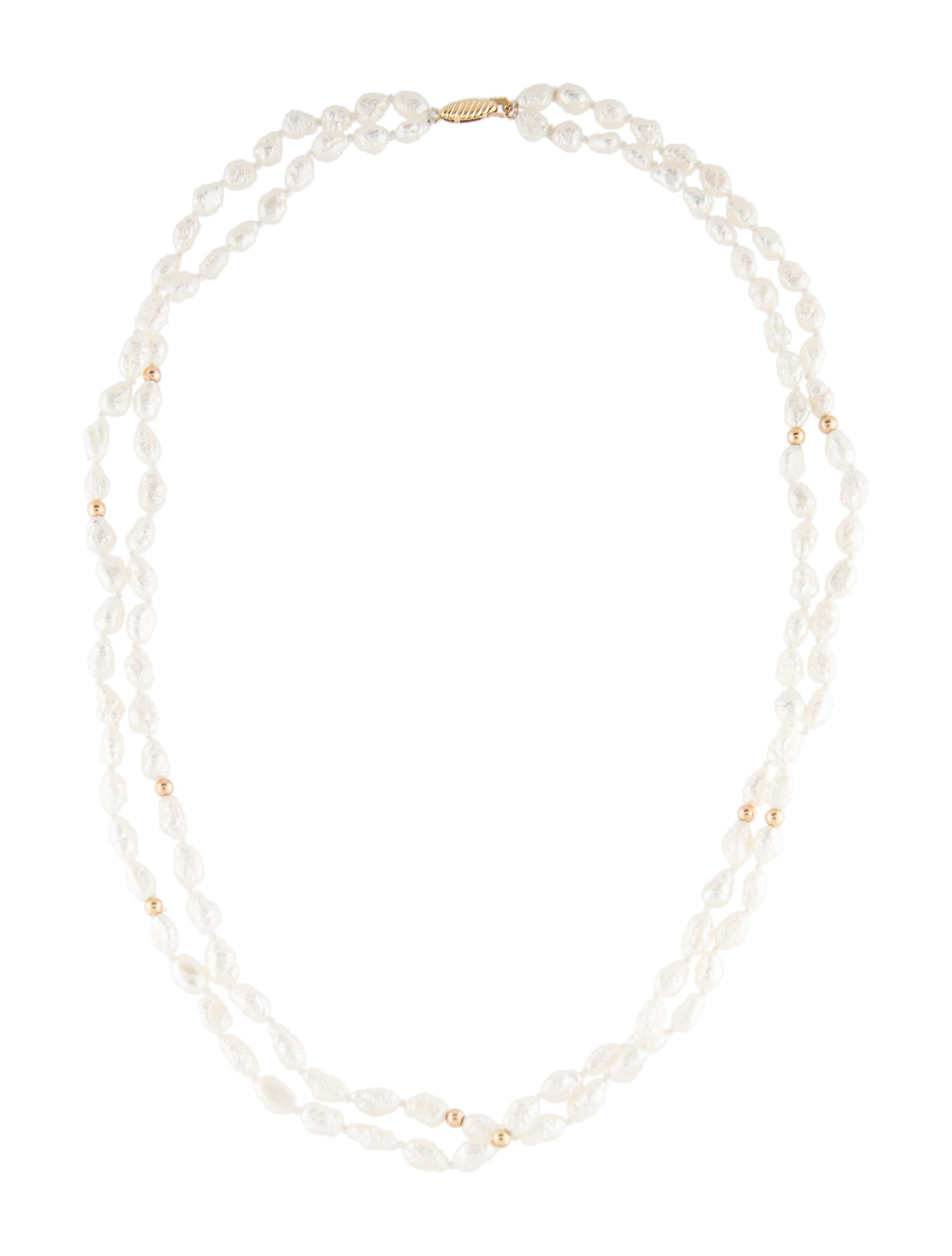 Necklace 14K Pearl Double Strand Necklace