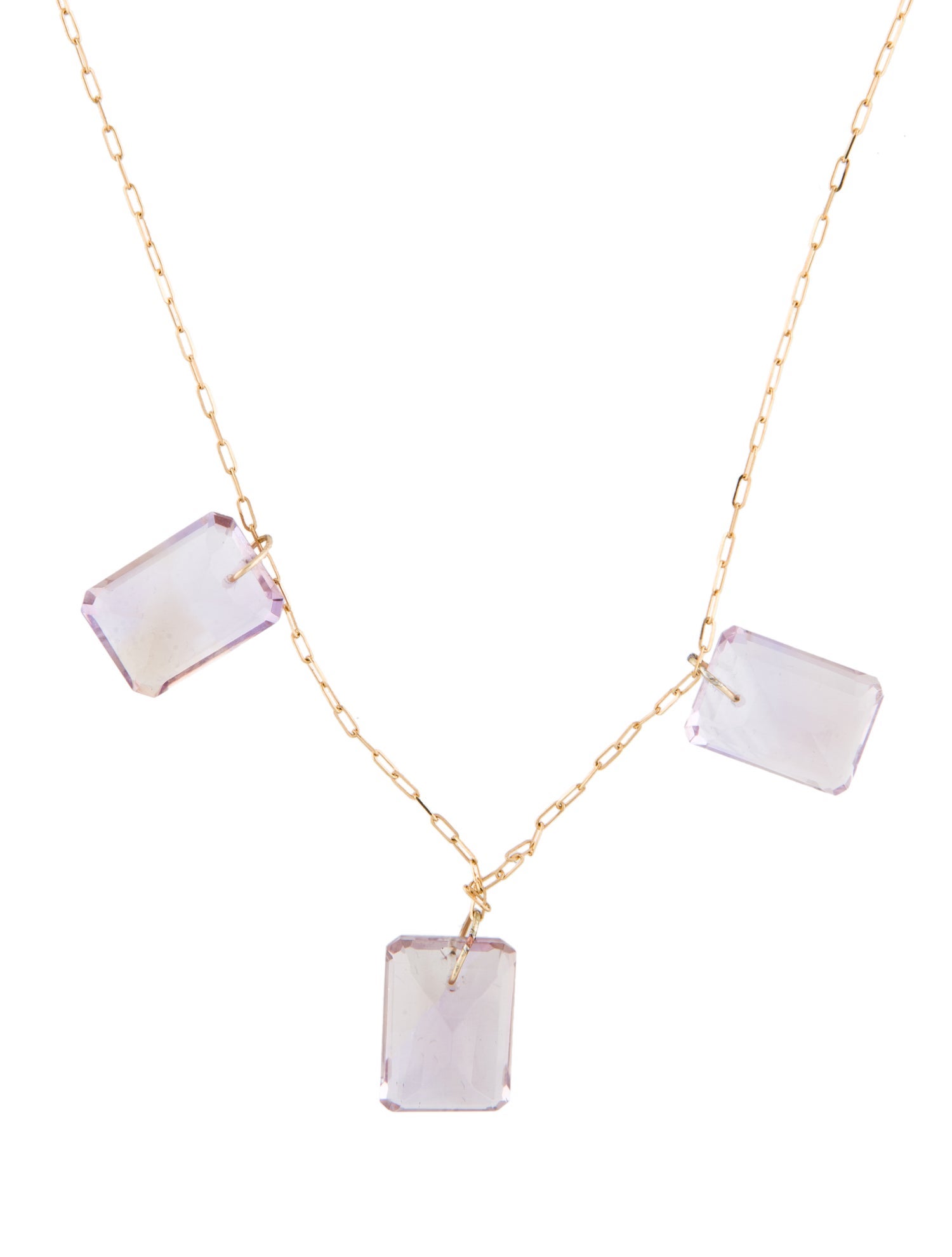 Necklace 14K Amethine Station Chain Necklace