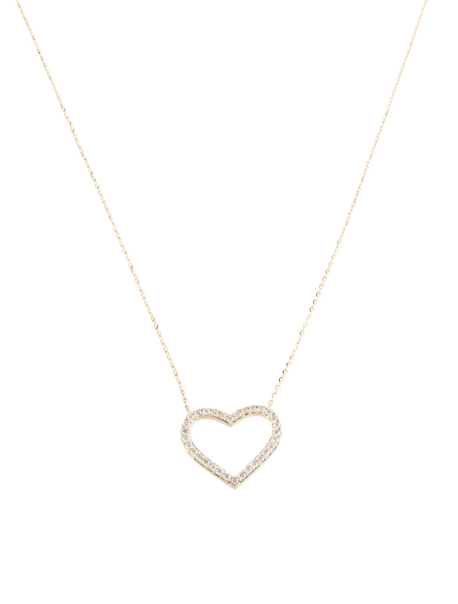 Necklace 14K Diamond Heart Pendant Necklace