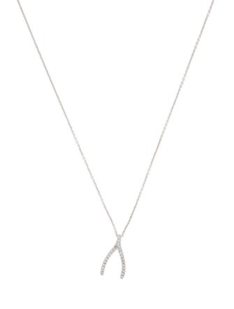 Necklace 14K Diamond Wishbone Pendant