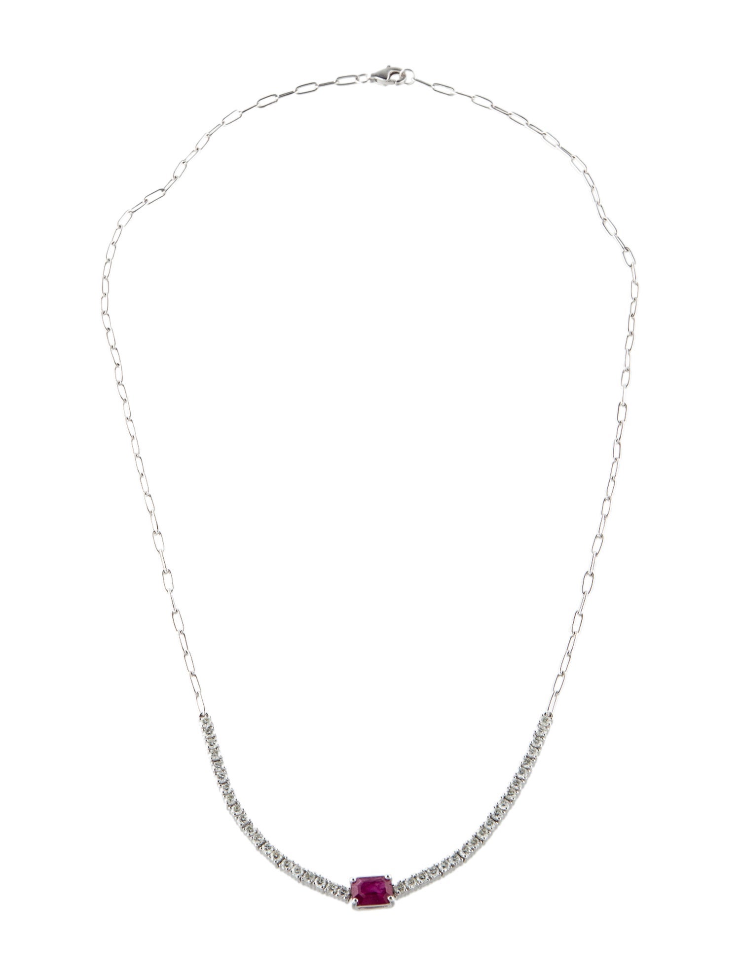 Necklace 14K 1.40ctw Diamond & Ruby Pendant Necklace