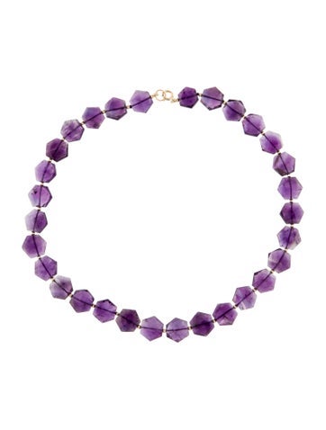 Necklace Bead Strand 14K Amethyst