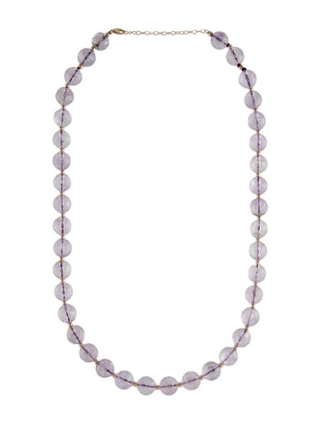 Necklace Bead Strand 14K Amethyst