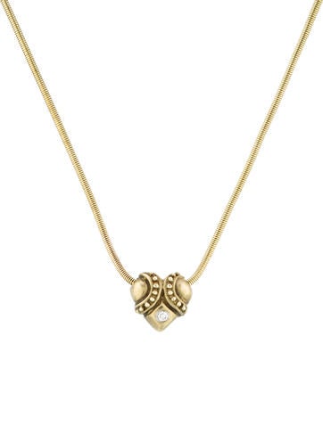 14K Diamond Heart Pendant Necklace