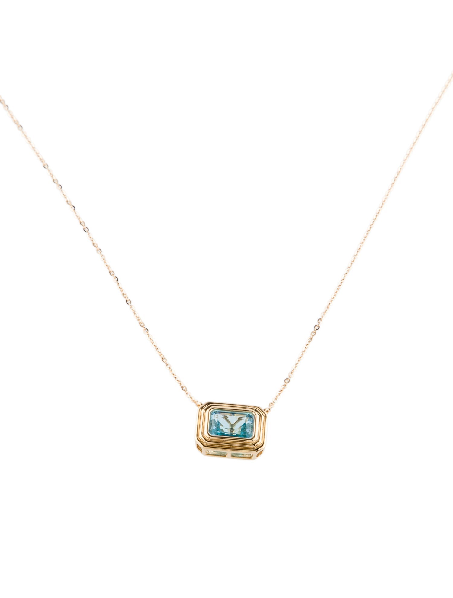Necklace 18K Topaz Pendant Necklace