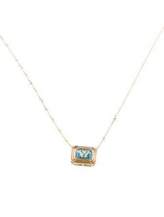 Necklace 18K Topaz Pendant Necklace