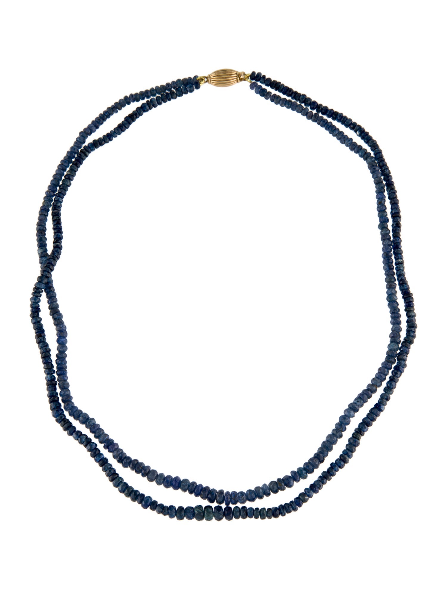 Necklace 14K Sapphire Bead Double Strand