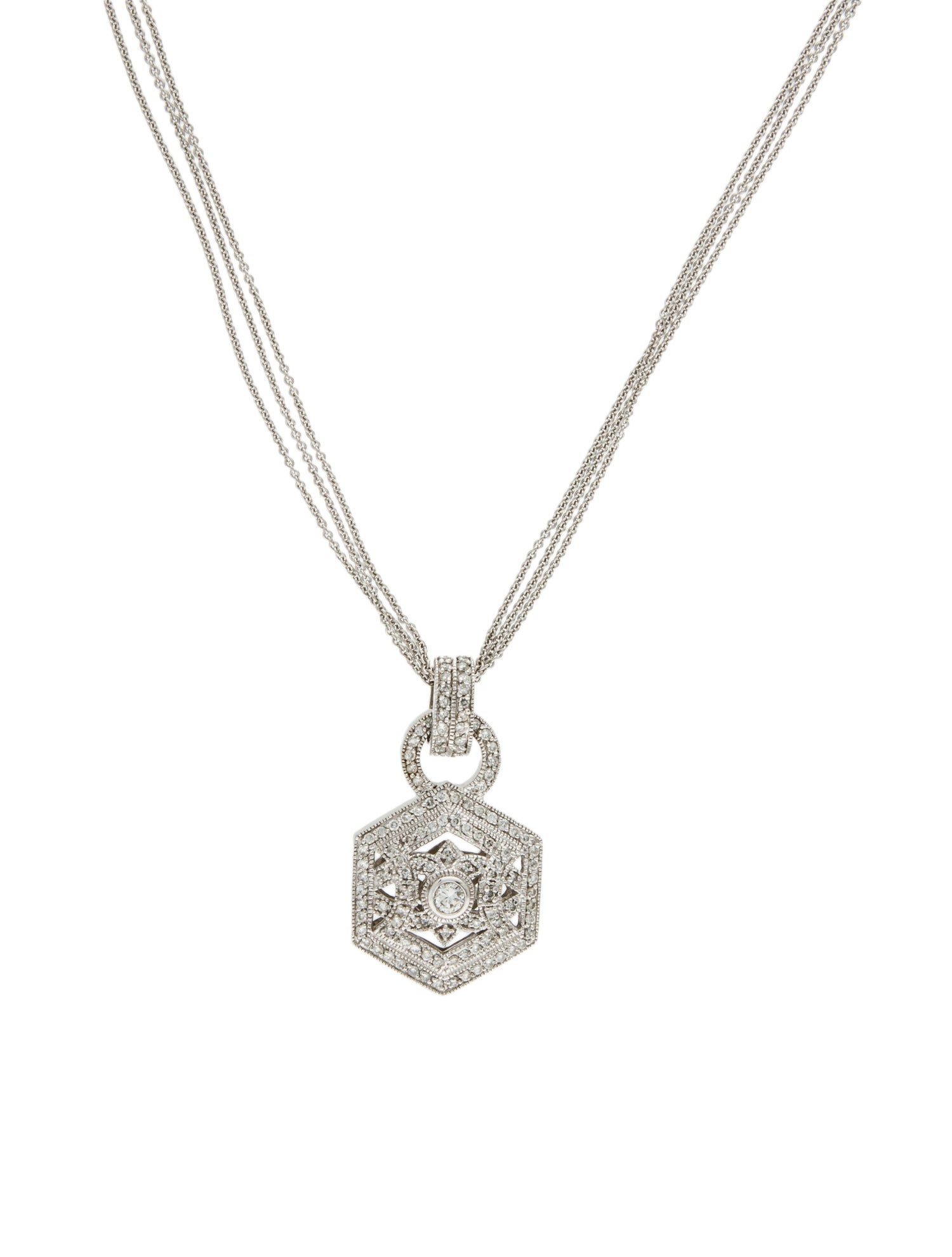 Necklace 14K Diamond Geometric Pendant