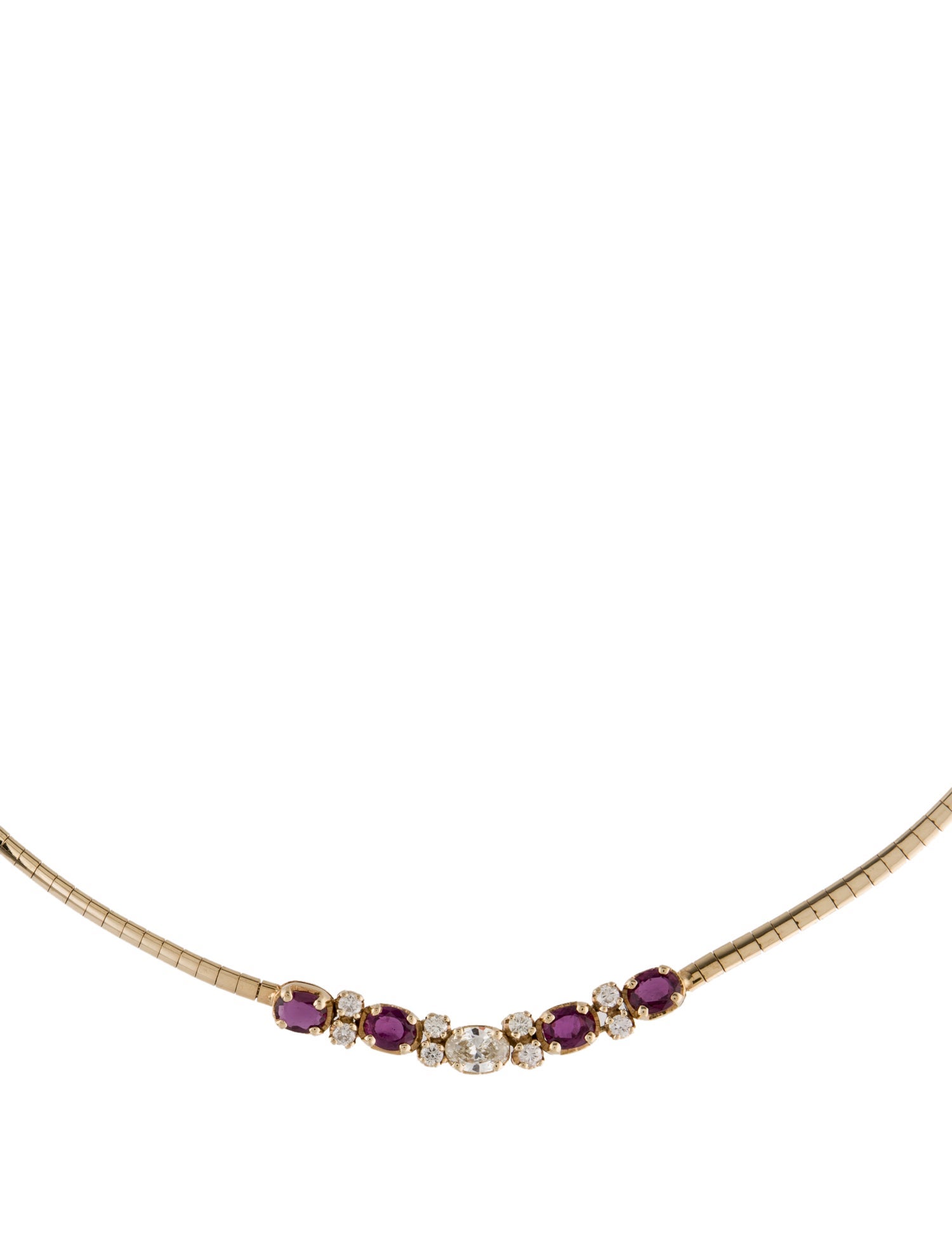 Necklace 14K Diamond & Ruby Collar Necklace