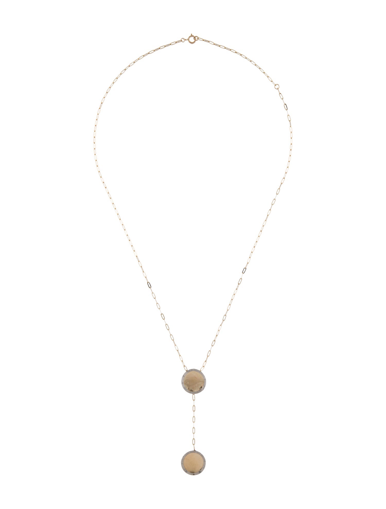 Necklace 14K & Platinum Two-Tone Lavalier Necklace