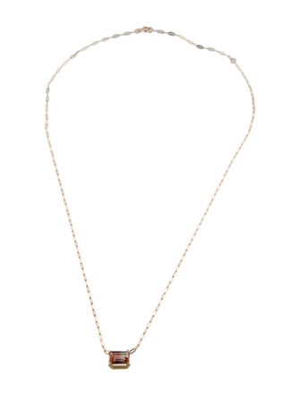 Necklace 14K 1.28ct Parti-Colored Tourmaline Pendant Necklace