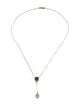 Necklace 14K Emerald & Diamond Lavalier Necklace