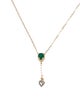 Necklace 14K Emerald & Diamond Lavalier Necklace