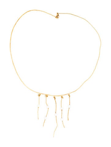18K Pearl Fringe Choker Necklace