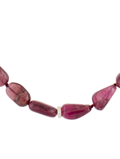Necklace 14K Tourmaline & Diamond Bead Collar