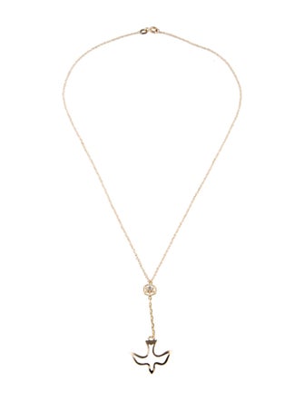 Necklace 14K Diamond Dove Lavalier Necklace