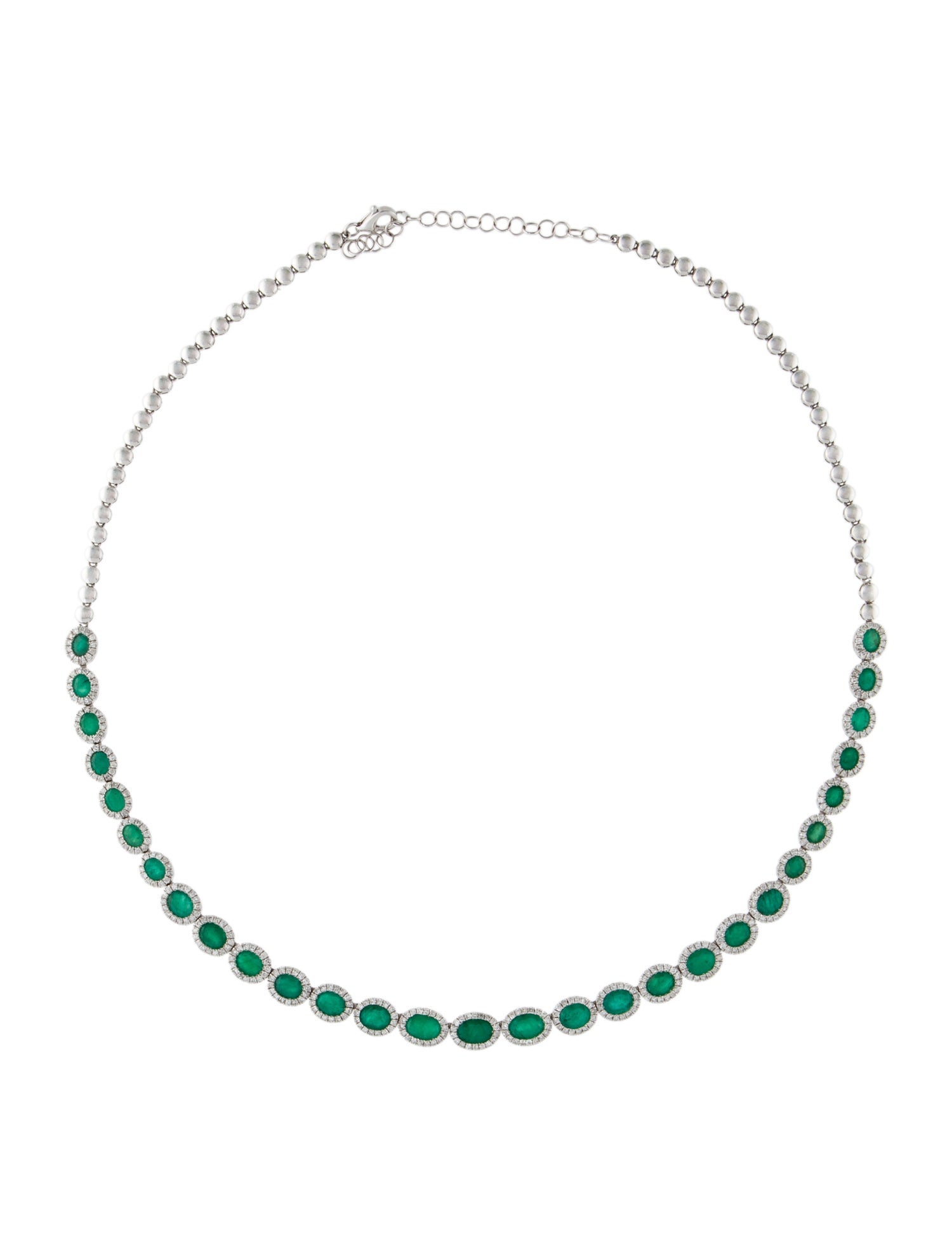 Necklace 14K 5.25ctw Emerald & Diamond Collar Necklace
