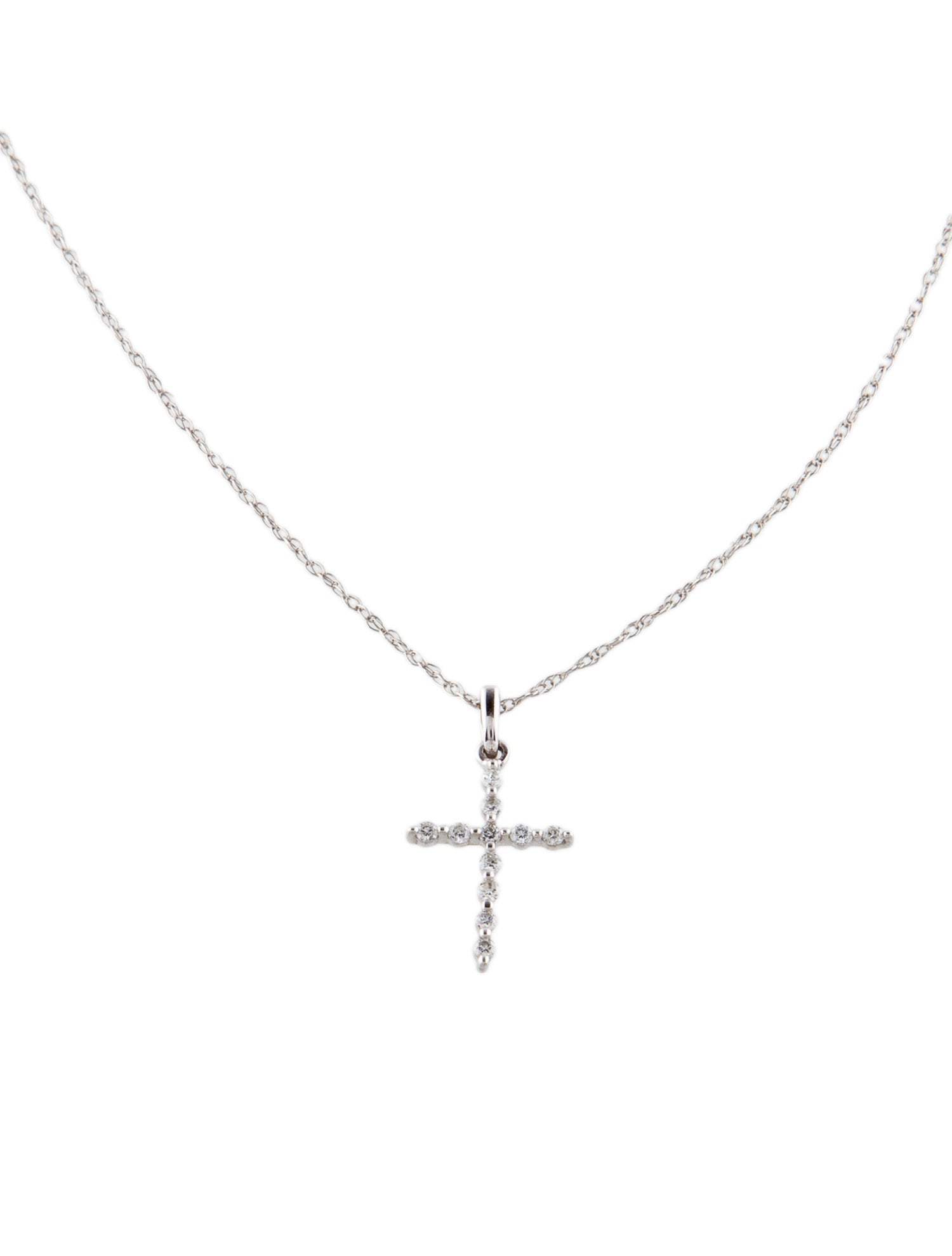 Necklace 14K Diamond Cross Pendant Necklace