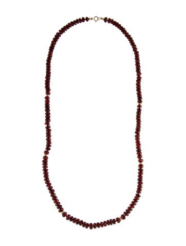 Necklace Bead Strand 14K Garnet