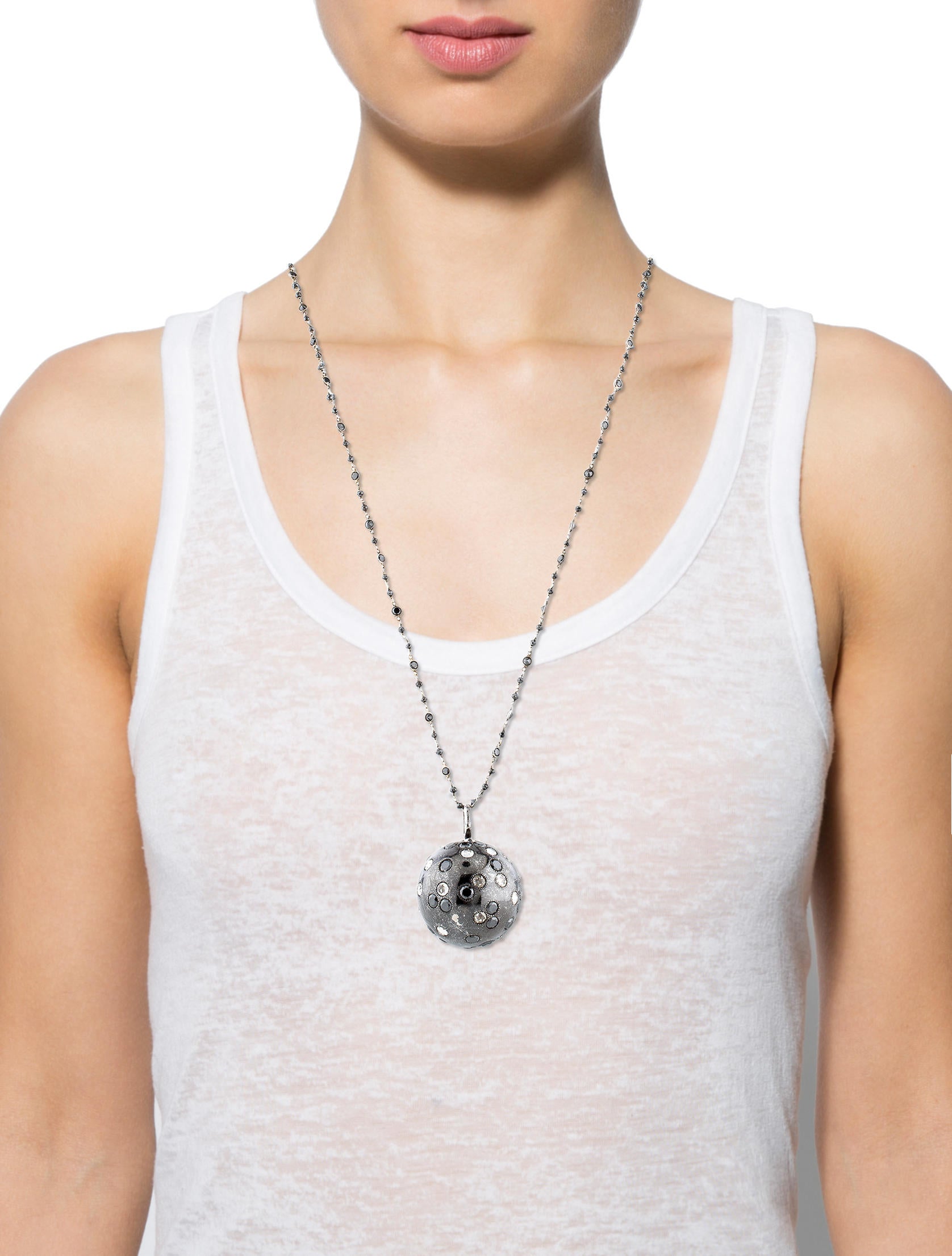 18K Diamond Encrusted Pendant Necklace Necklaces NECKL26152 The