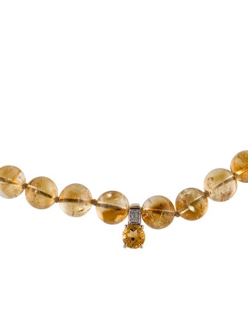 Necklace 14K Citrine & Diamond Beaded Necklace