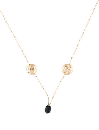 Necklace 14K Sapphire Station Chain Necklace