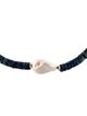 Necklace 14K Pearl & Lapis Lazuli Beaded Chain Necklace