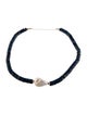 Necklace 14K Pearl & Lapis Lazuli Beaded Chain Necklace