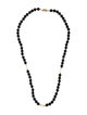 Necklace 14K Onyx & Pearl Beaded Chain Necklace
