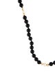 Necklace 14K Onyx & Pearl Beaded Chain Necklace