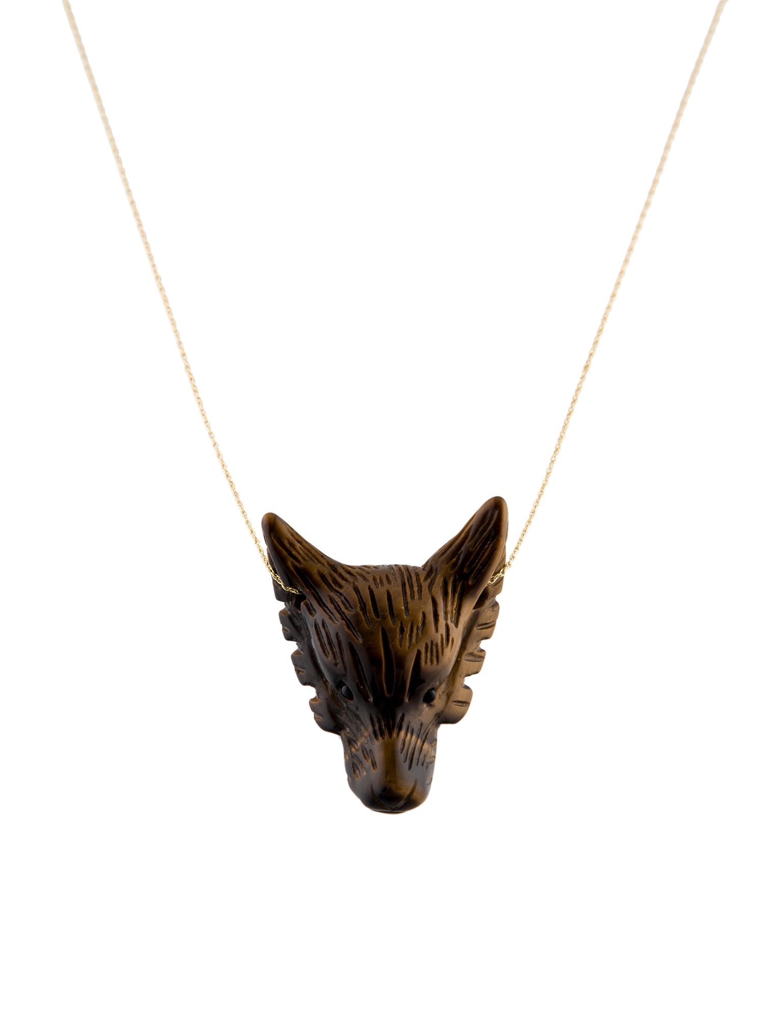 Necklace 14K Tiger's Eye Quartz Pendant Necklace