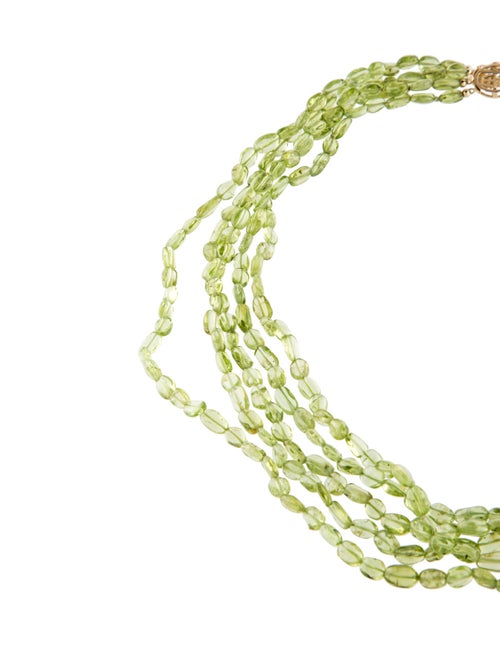 Necklace 14K Peridot Multistrand Bead Necklace