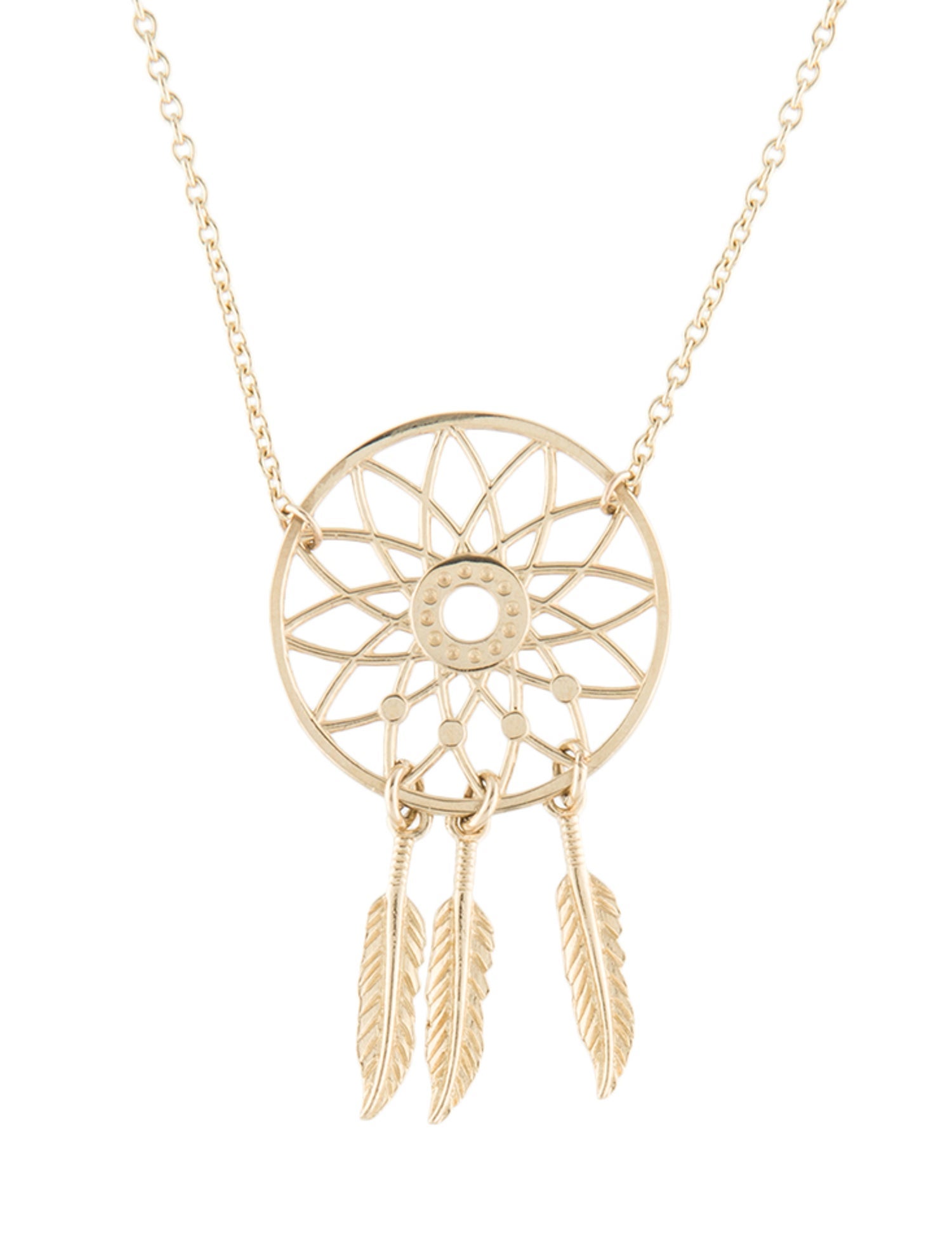Necklace 14K Dreamcatcher Pendant Necklace