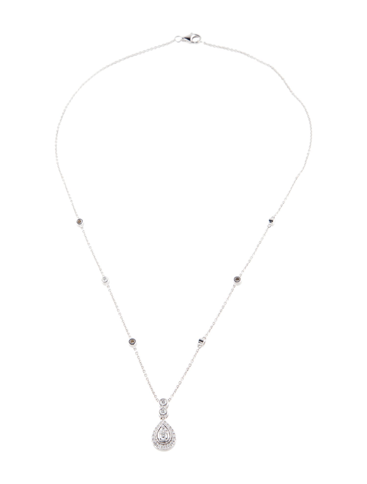 Necklace 14K Diamond Teardrop Pendant Necklace