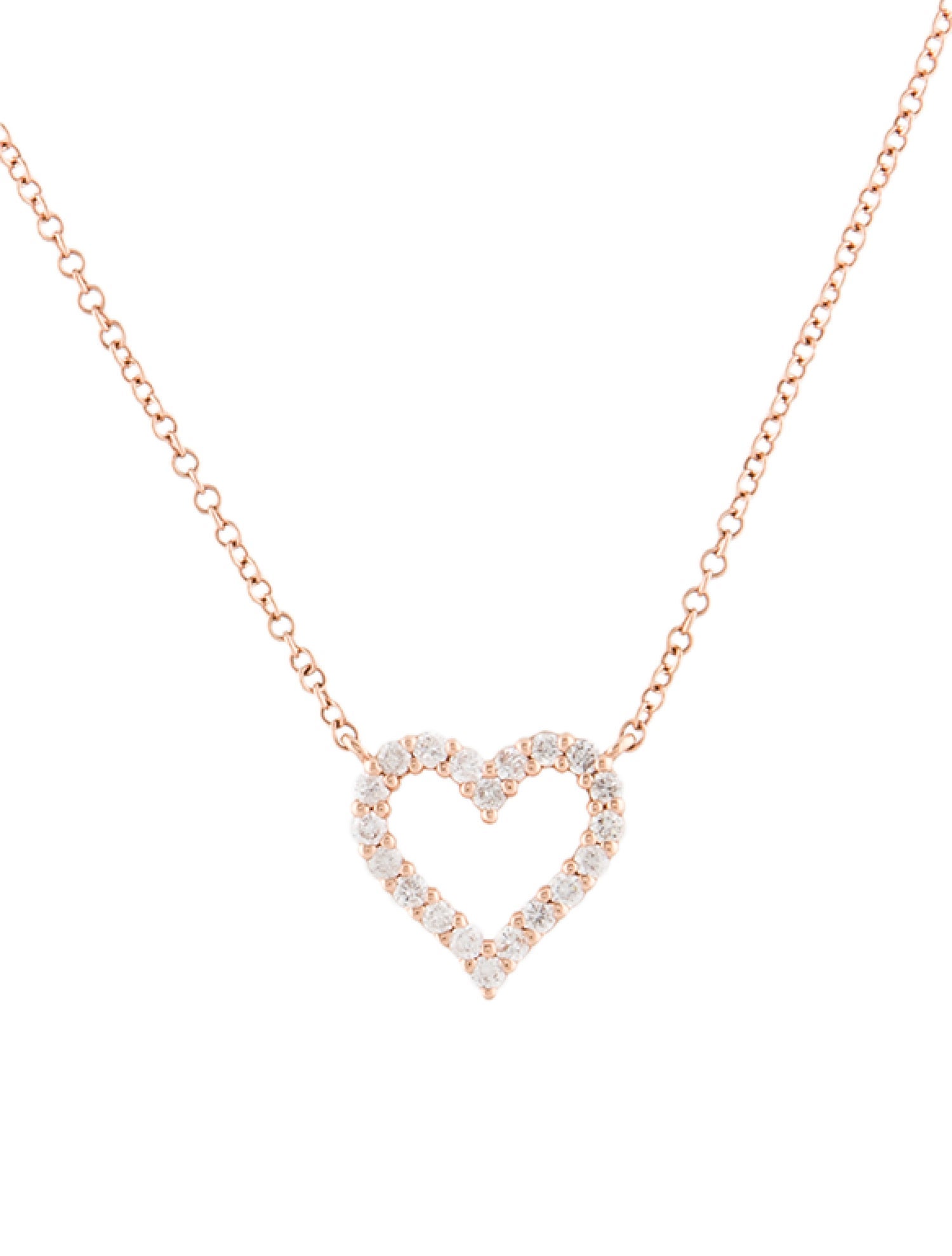 Necklace 14K Diamond Heart Pendant Necklace