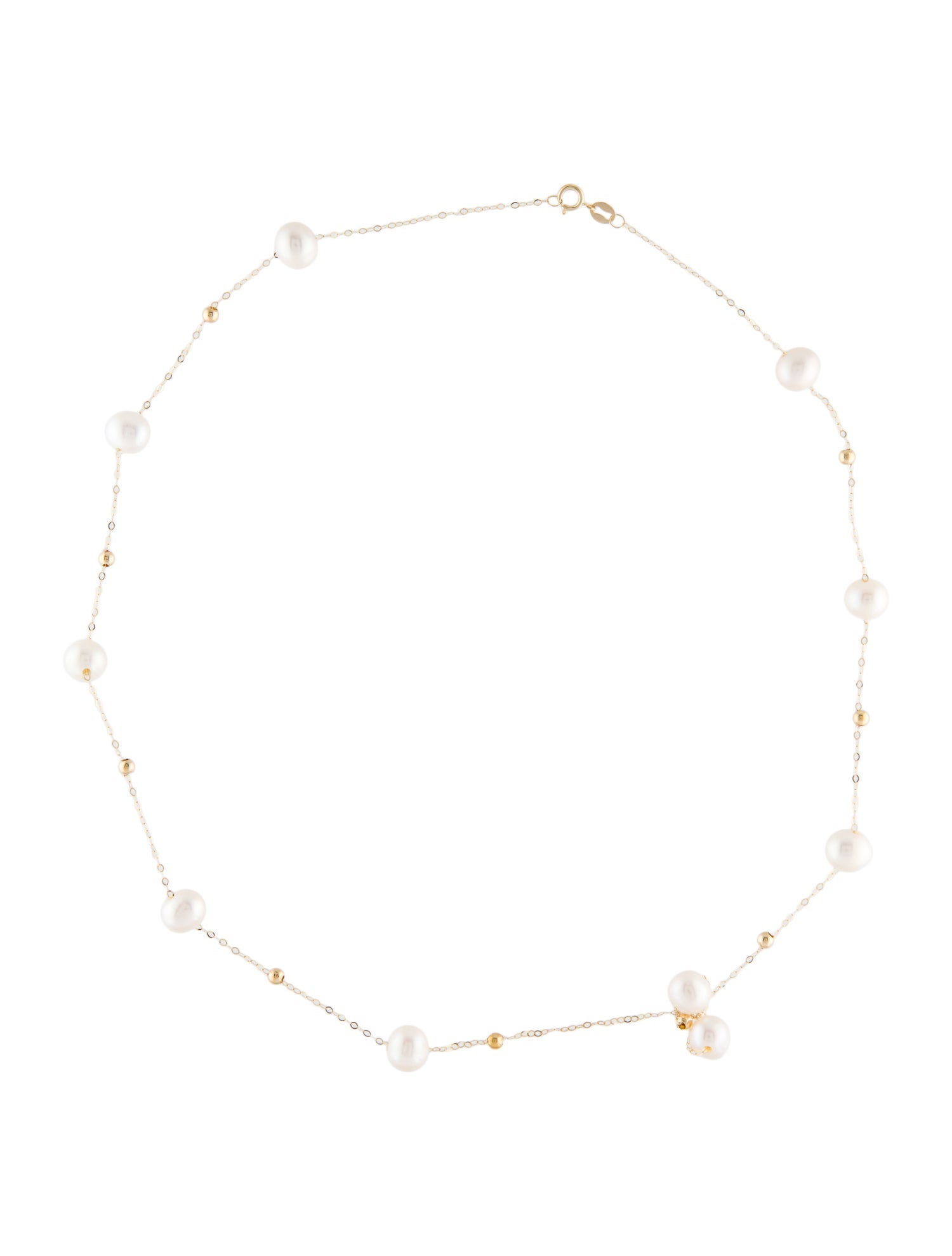 Necklace 18K Pearl Station Necklace