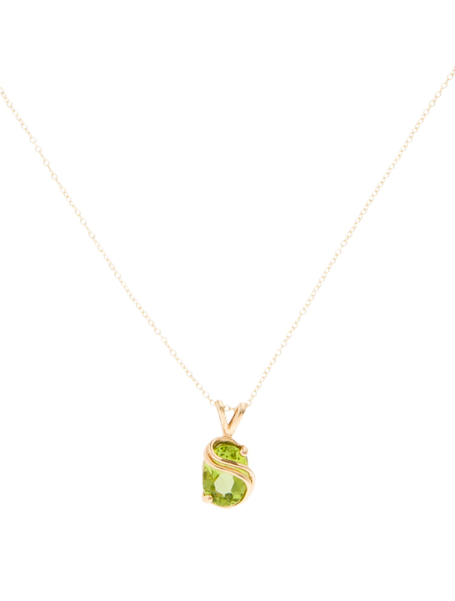 Necklace 14K 1.22ct Peridot Pendant Necklace