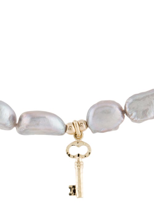 Necklace 14K Pearl Key Pendant Necklace