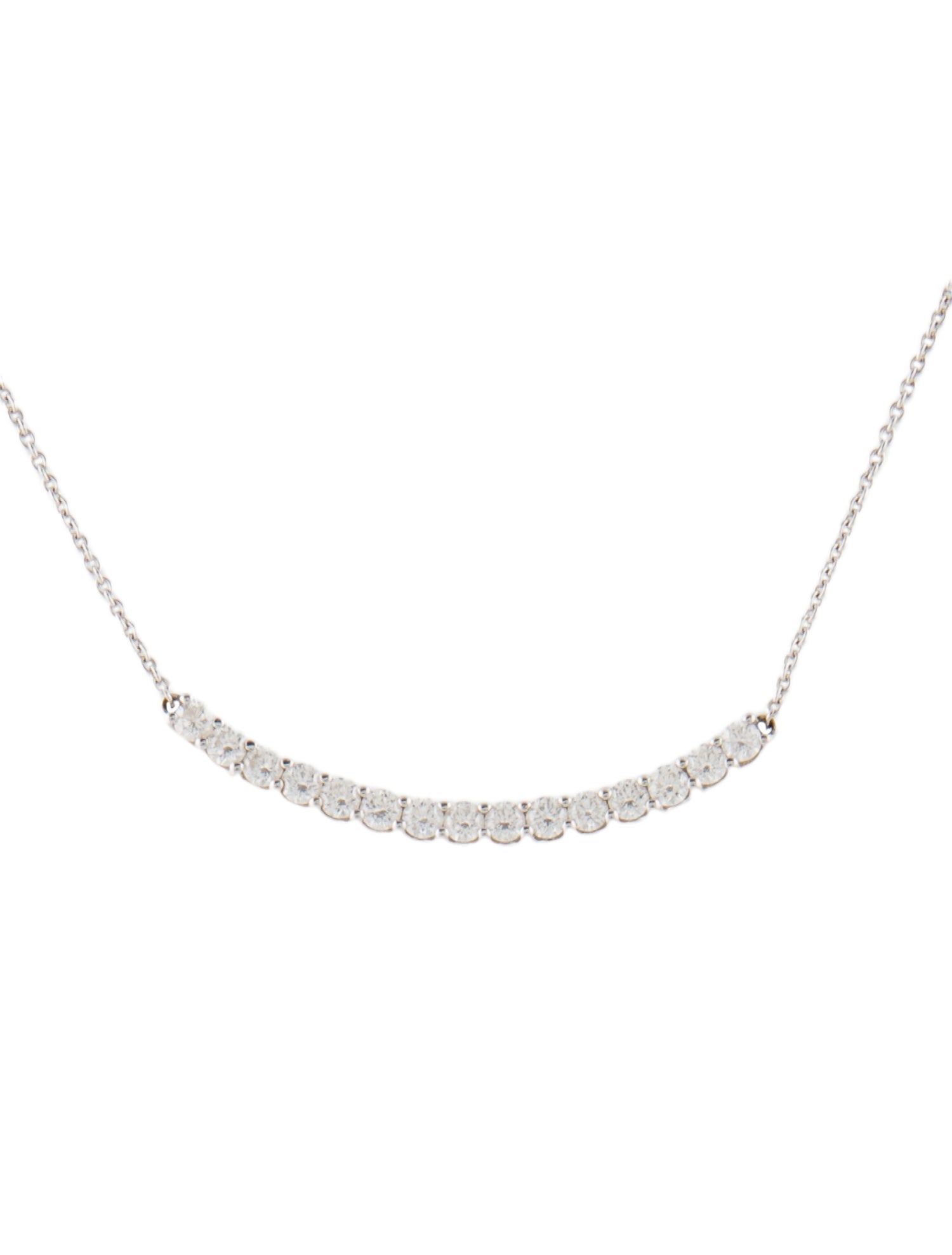 Necklace Diamond Curved Bar Collar Pendant Necklace
