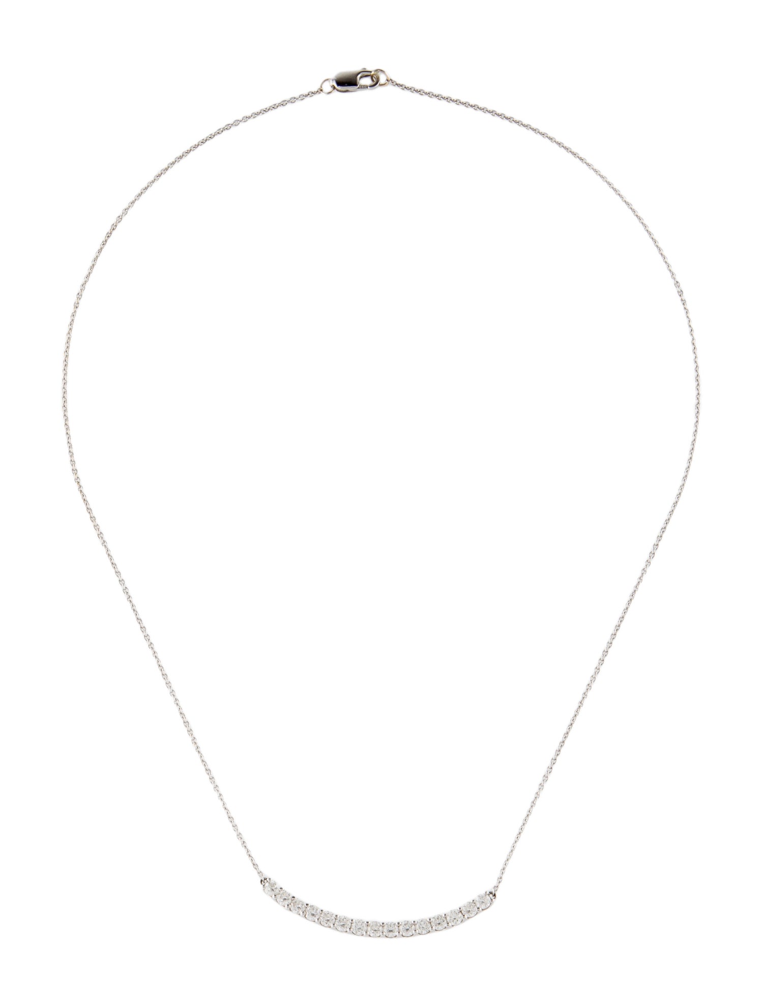 Necklace Diamond Curved Bar Collar Pendant Necklace
