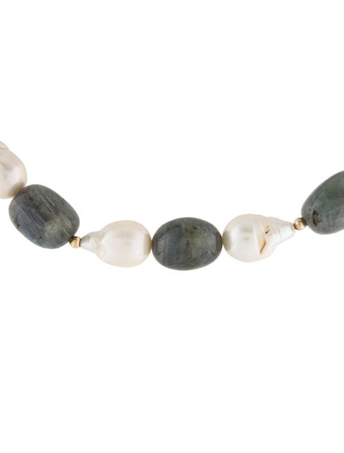 Necklace 14K Pearl & Labradorite Bead Necklace