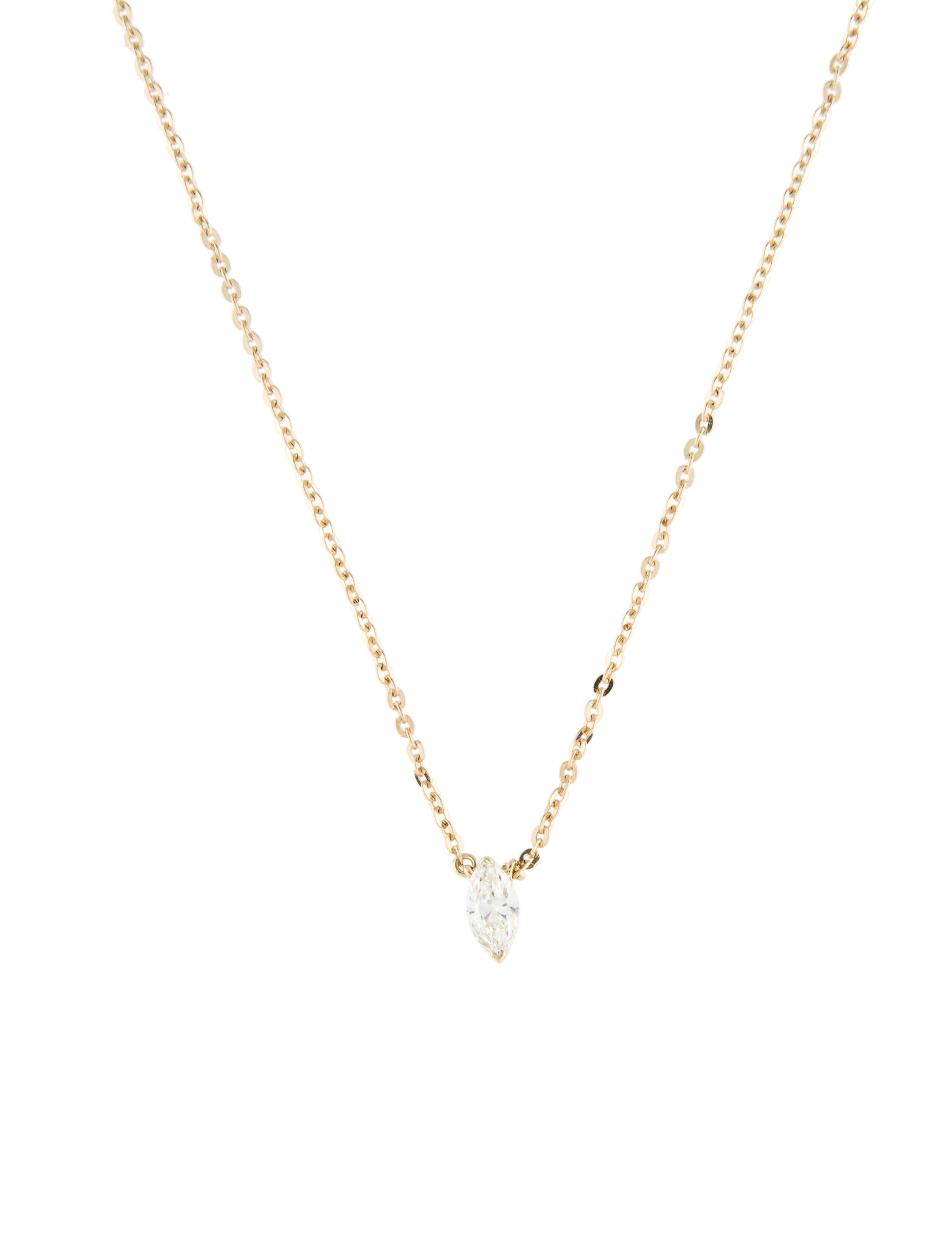 Necklace 14K Diamond Solitaire Pendant Necklace