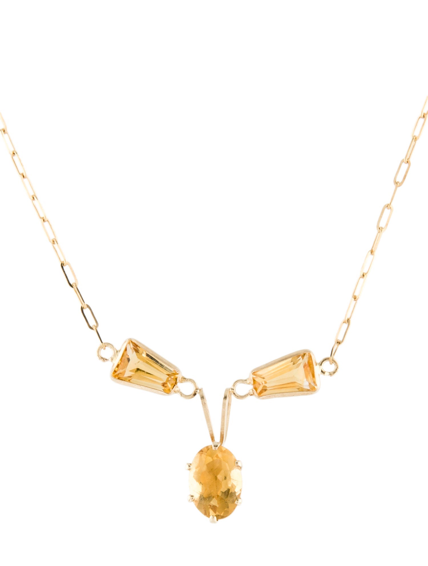 Necklace 14K 1.20ctw Citrine Pendant Necklace