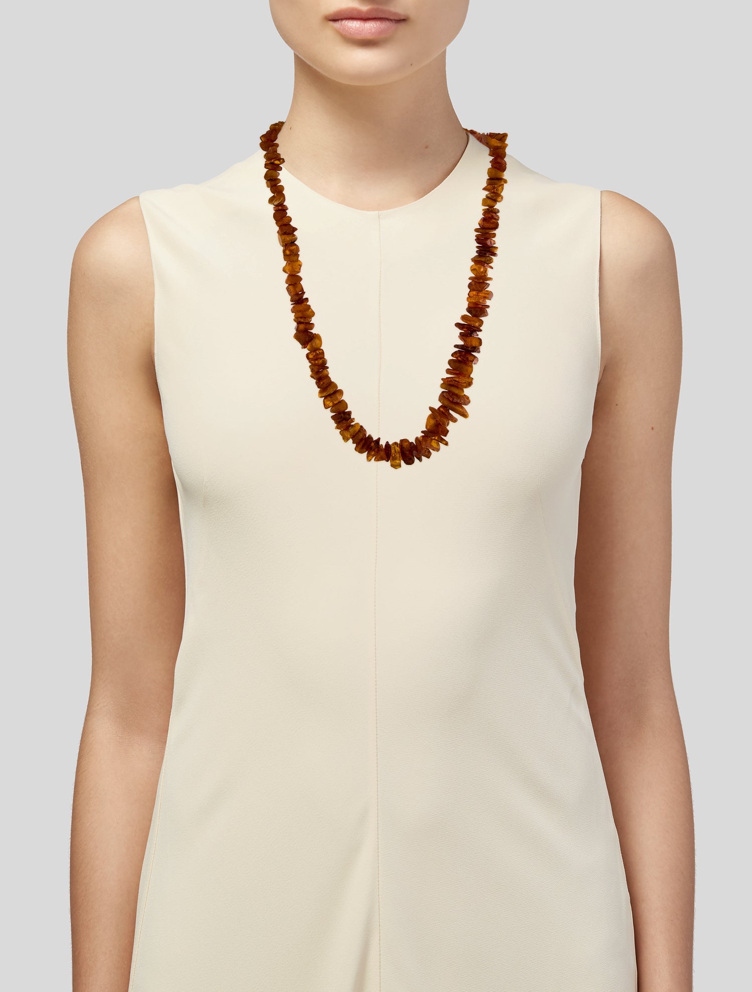 Necklace 14K Amber Bead Strand Necklace