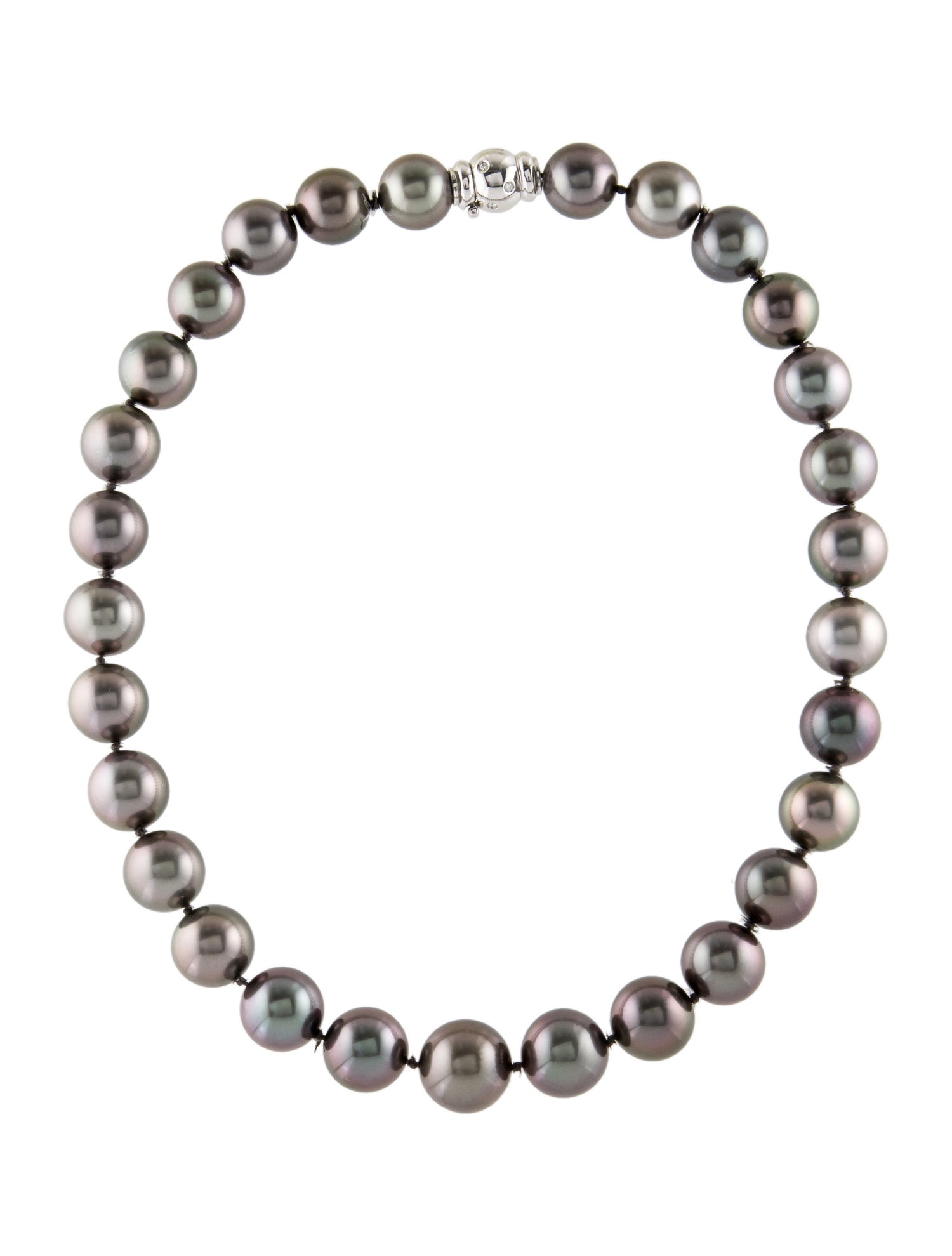 Necklace 18K Pearl & Diamond Beaded Necklace