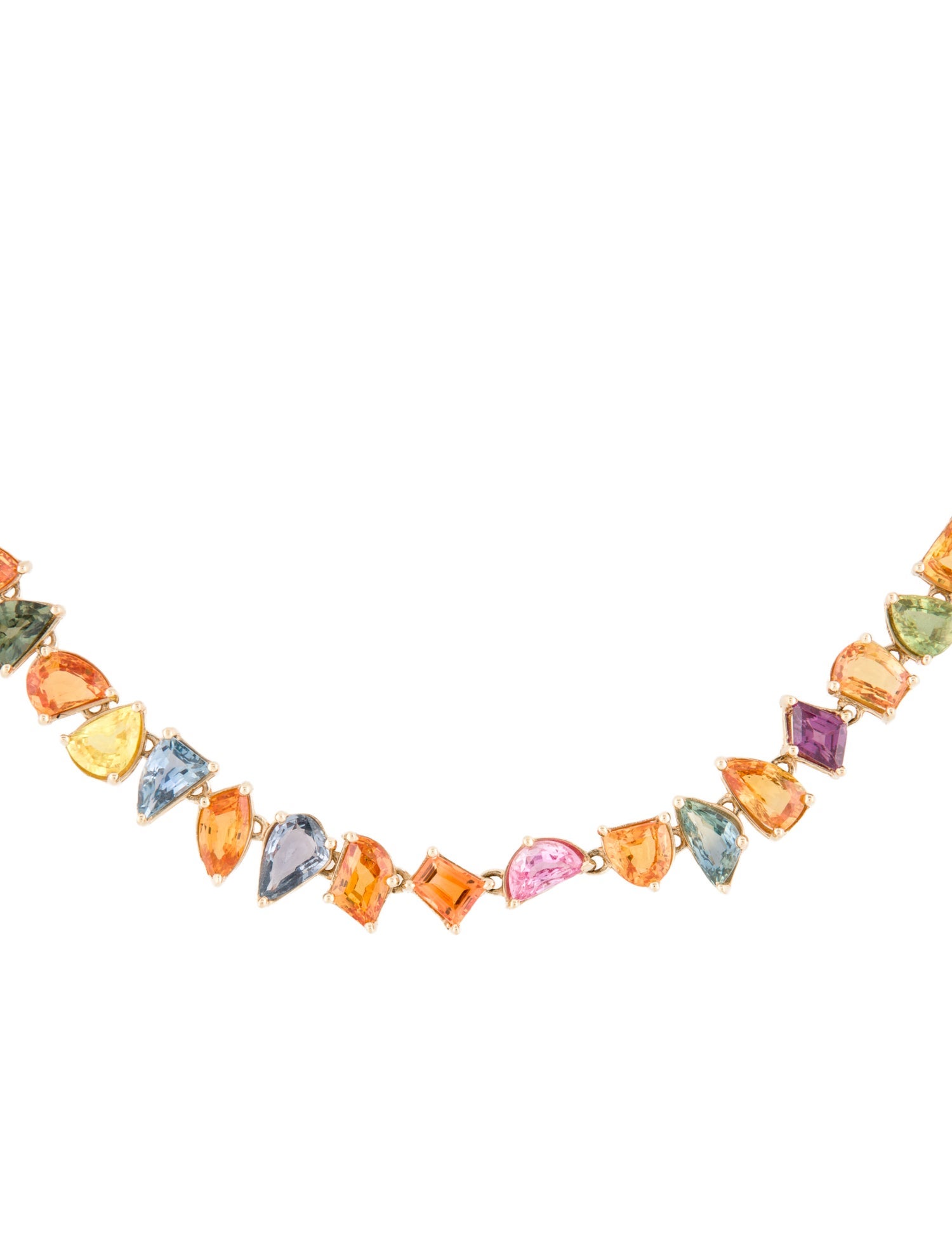 Necklace 14K Sapphire Multicolor Collar Necklace