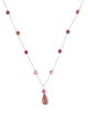 Necklace 14K Tourmaline Beaded Pendant Necklace